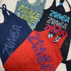 4 piece Zumba burnout tanks